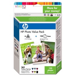 Blekk HP 363+papir Advanced Gloss (150)