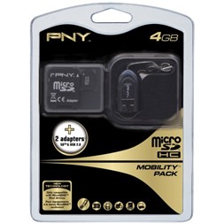 Minne PNY MicroSD 3in1+USB & MiniSD 4GB