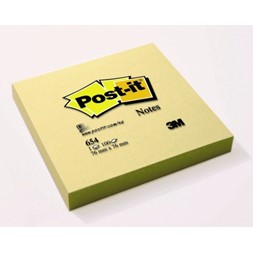 POST-IT® notatblokk 654 76x76mm gul