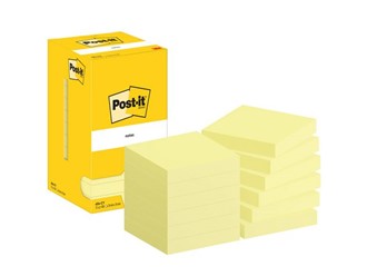 POST-IT® notatblokk 654CY 76x76mm gul(12)